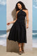 Saint-Malo | Black Halter-Neck Midi Dress