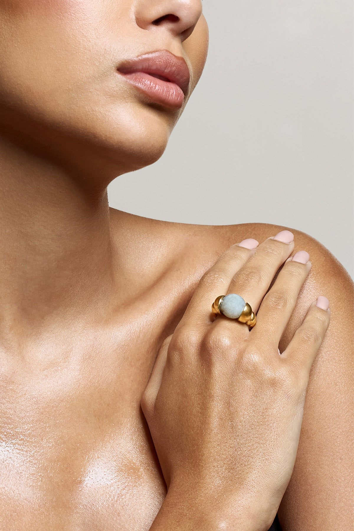 Sabri | Marble Statement Gold Ring