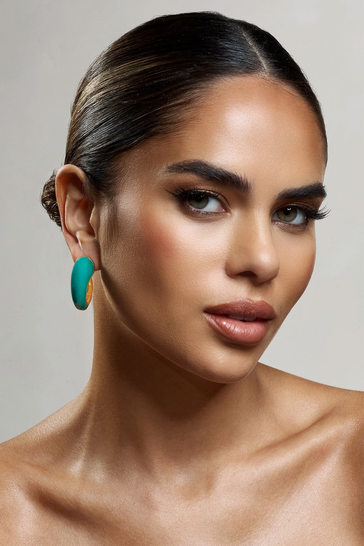 Lavern | Green Chunky Hoop Earrings