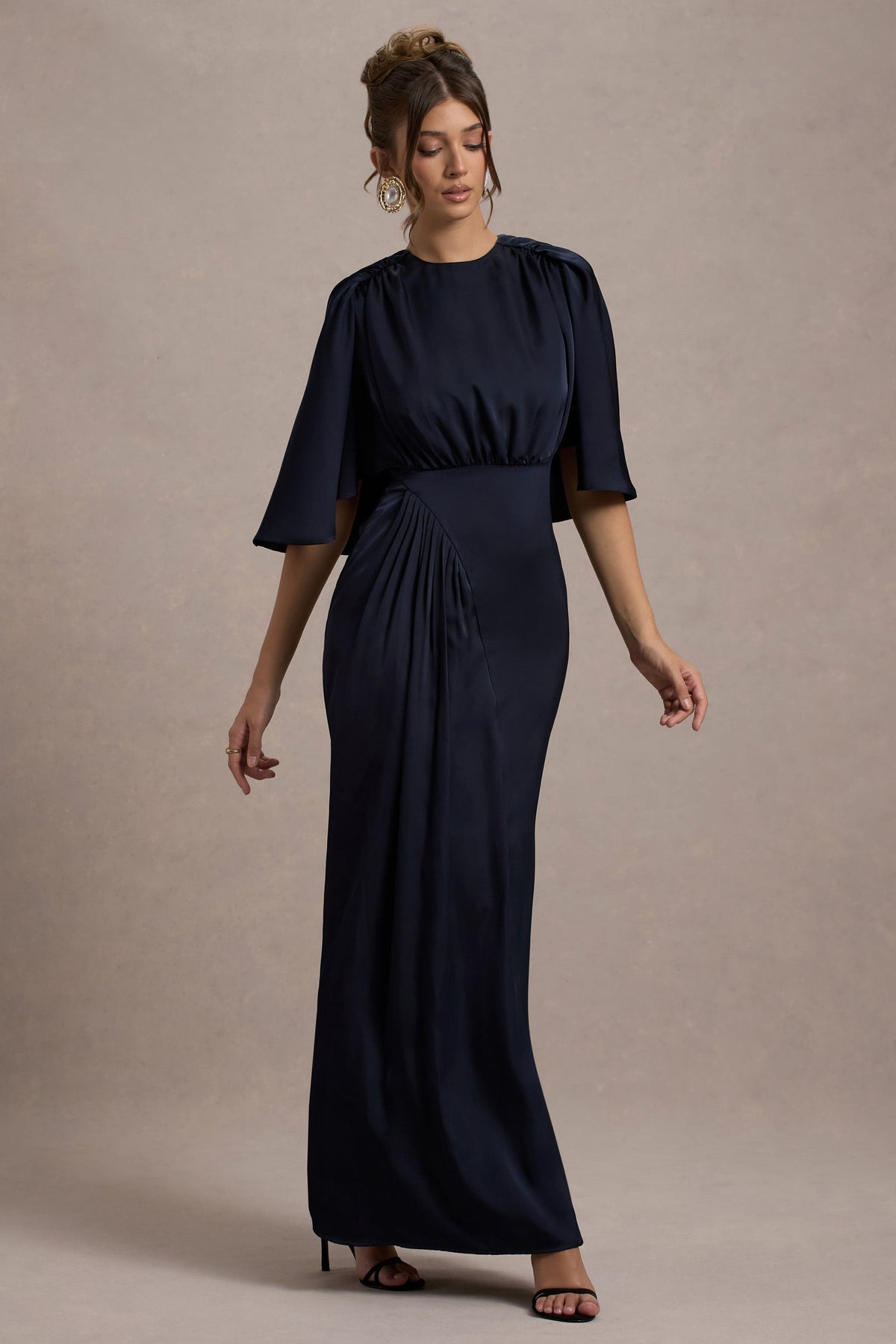 satin gathered dress SATIN GATHER ONE SHOULDER DRESS | OLIVE THIRD FORM