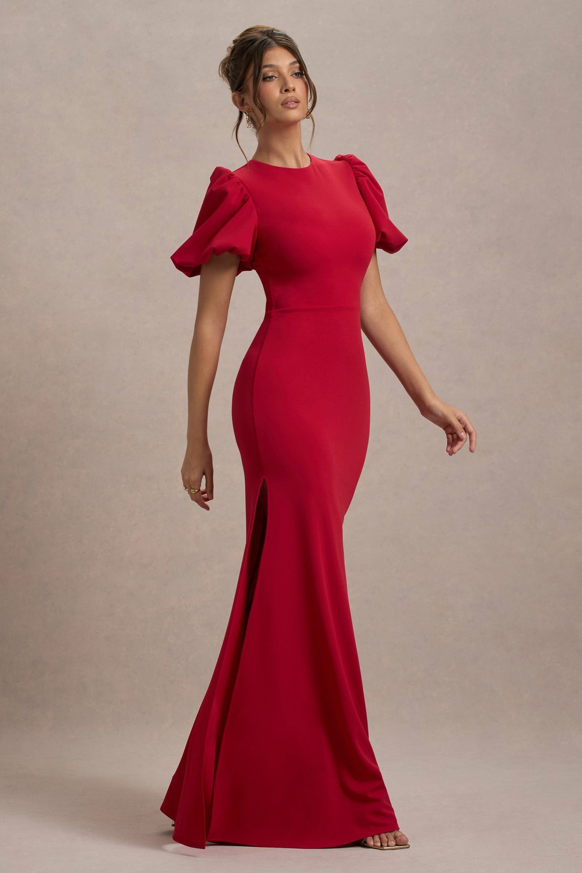 Love Letters | Red Puff-Sleeve Maxi Dress