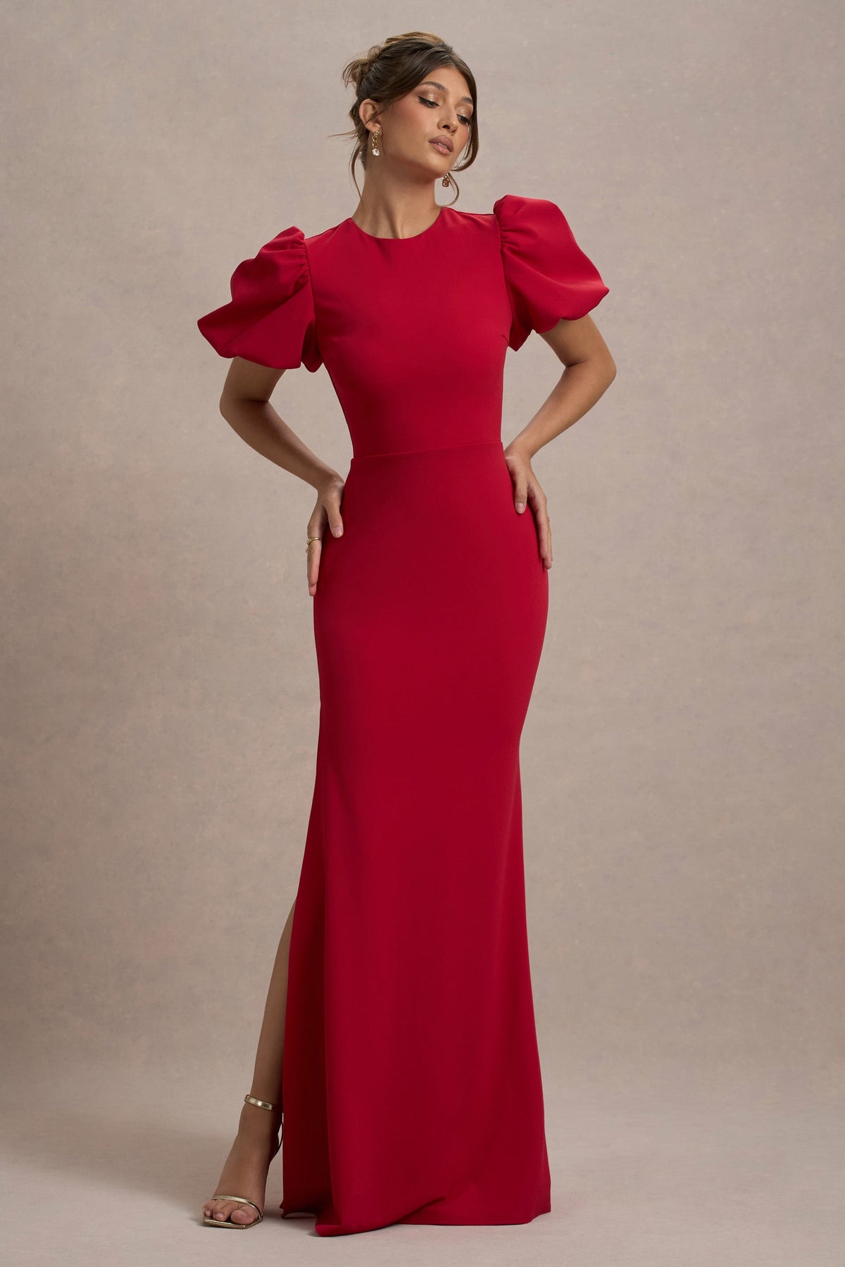 Love Letters | Red Puff-Sleeve Maxi Dress