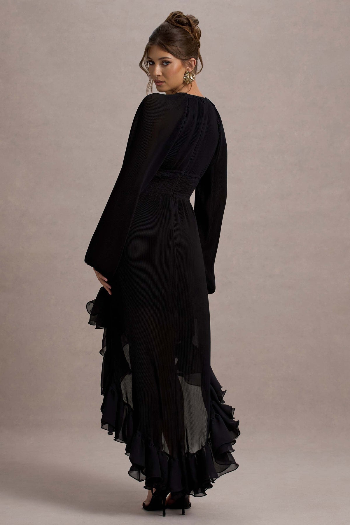 black high low chiffon dress Black Chiffon Halter High Low Party Dress Homecoming Dress, Black Bridesmaid Dresses