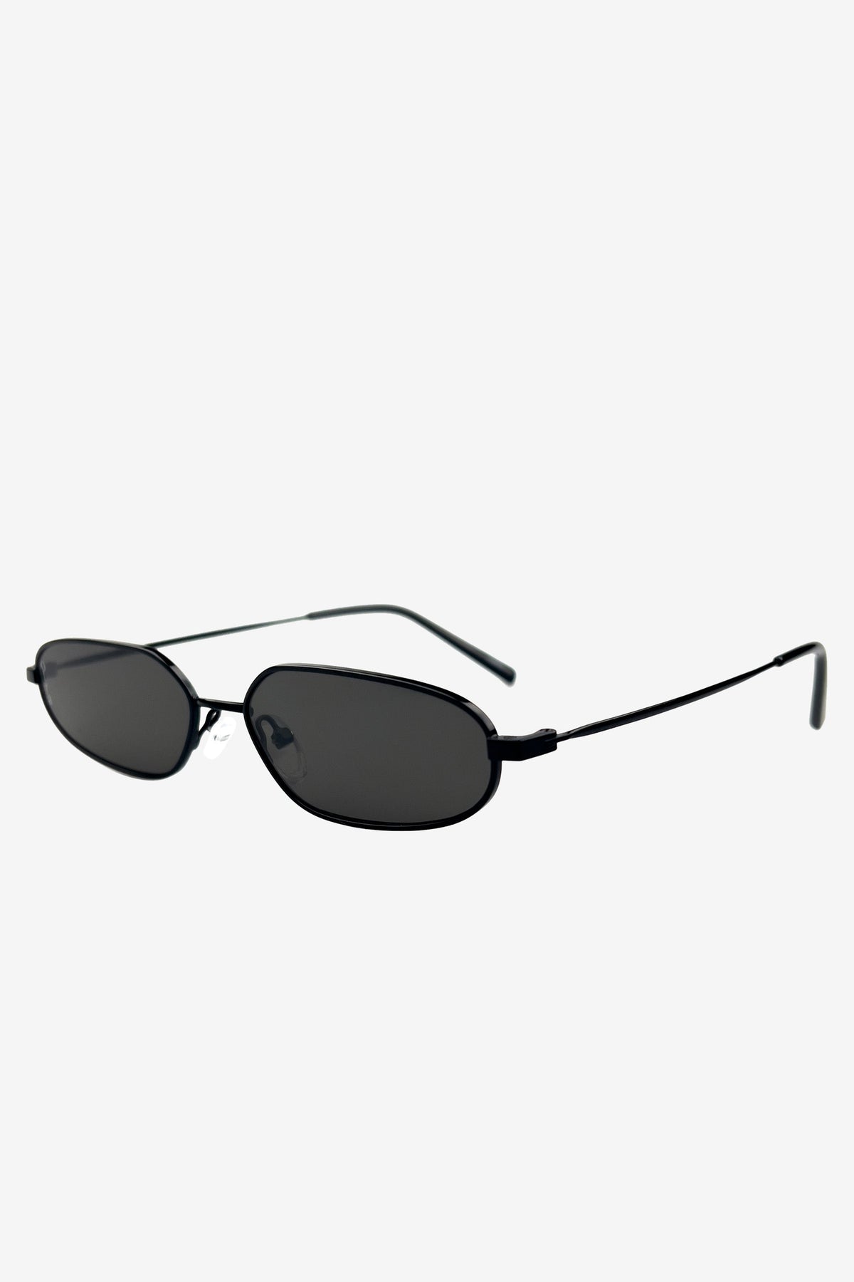 Drew | Otra Black Metal Thin Rectangular Sunglasses