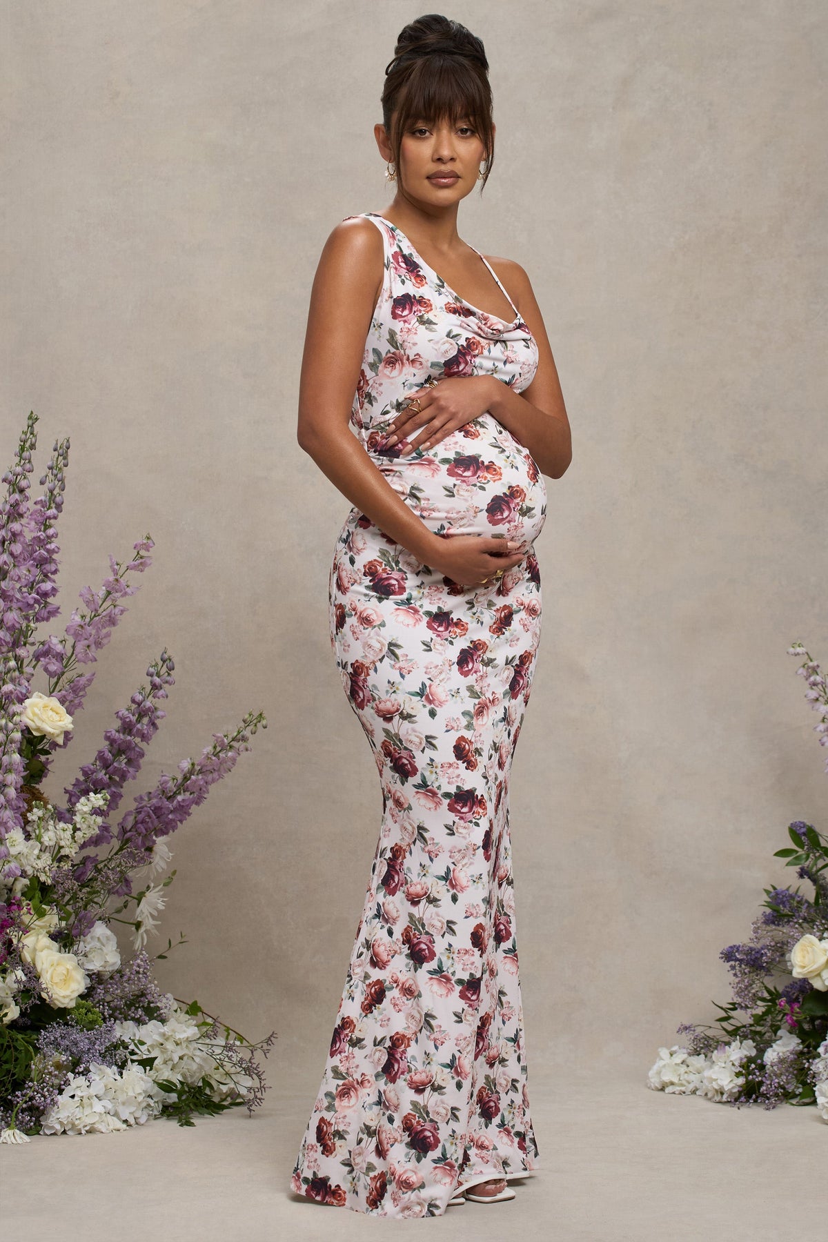 Pink Maternity Maxi Little Mistress Floral Maxi Dress Charcoal V-Neck Side Slit Maxi Dress Pink Maternity Maxi Little Mistress Floral Maxi Dress Charcoal V-Neck Side Slit Maxi Dress