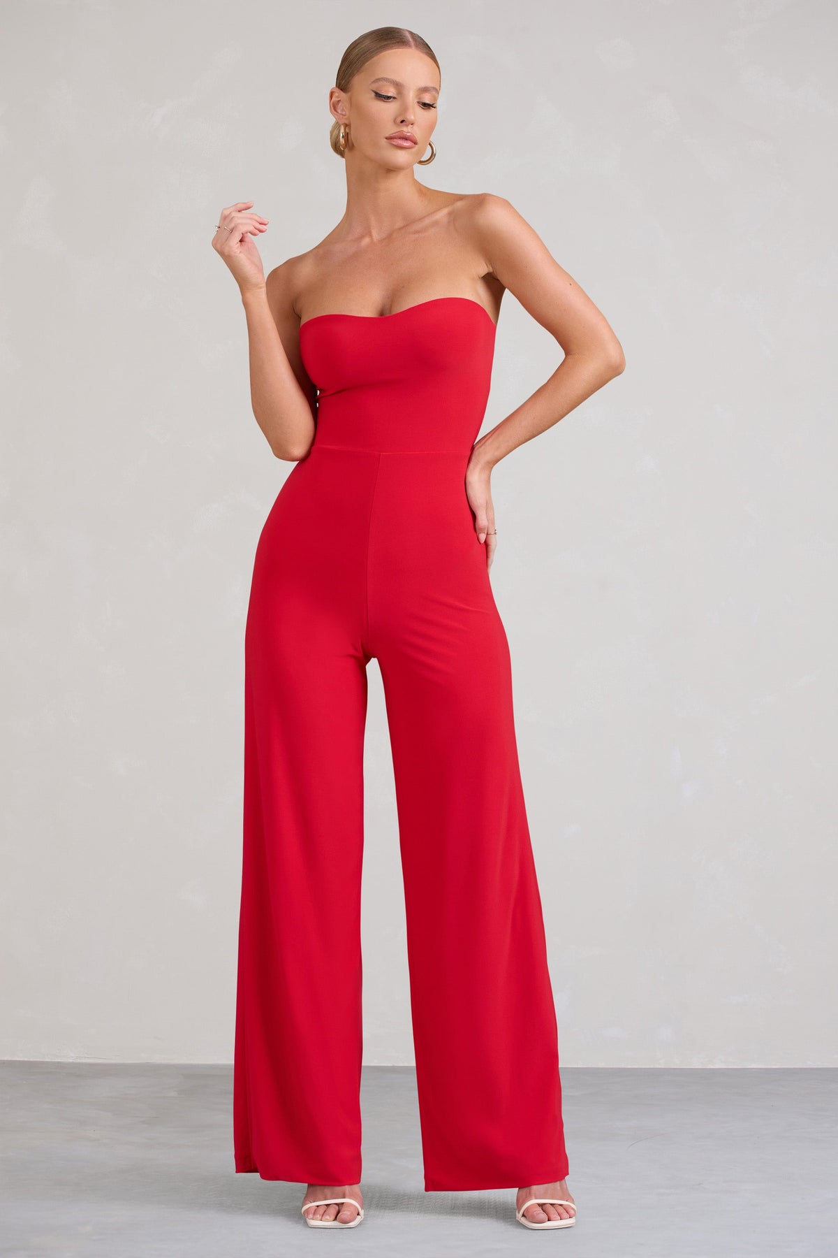 Janon | Red Sweetheart Bandeau Jumpsuit