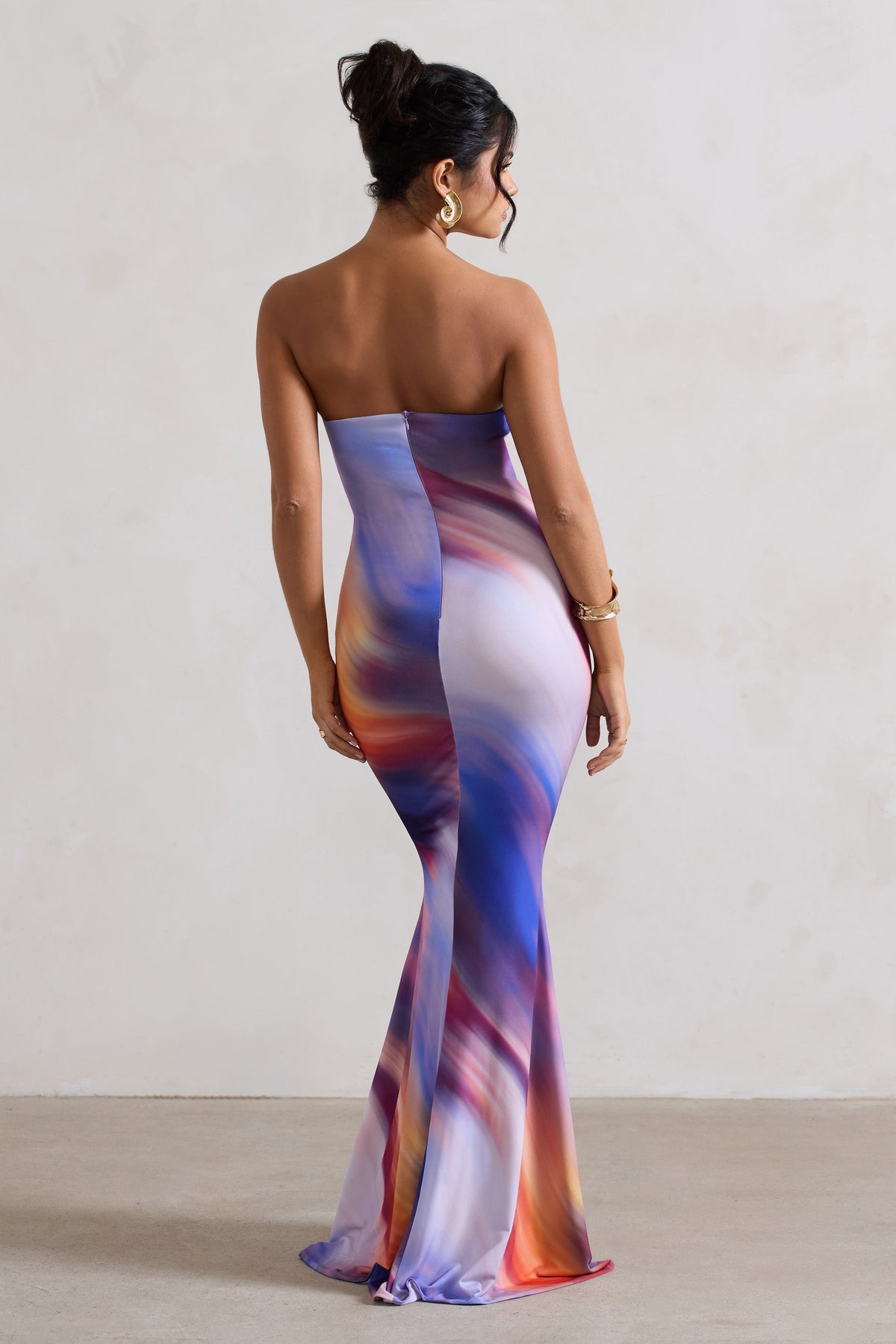 Ceremony | Ombre Print Bandeau Fishtail Maxi Dress