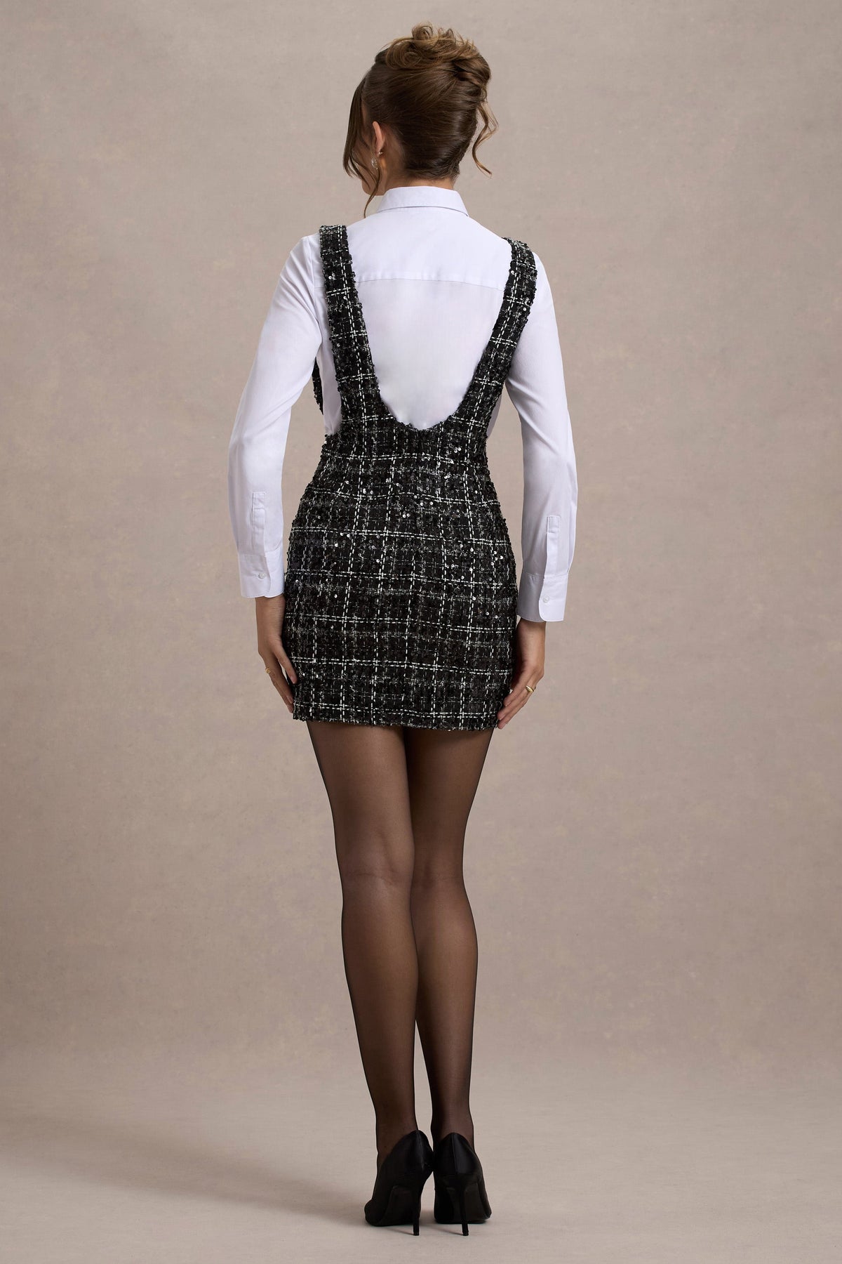 Oxford | Black Boucle Sleeveless Pinafore