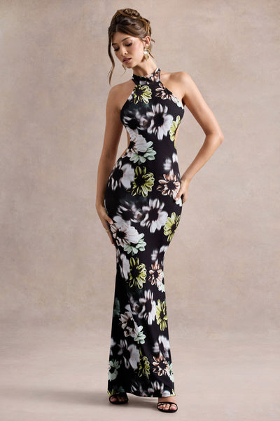 Formal Dress Gown Black And Gold Halter Top Betsy Adam Women's Crinkle Foil Halter  Dress Hunter/