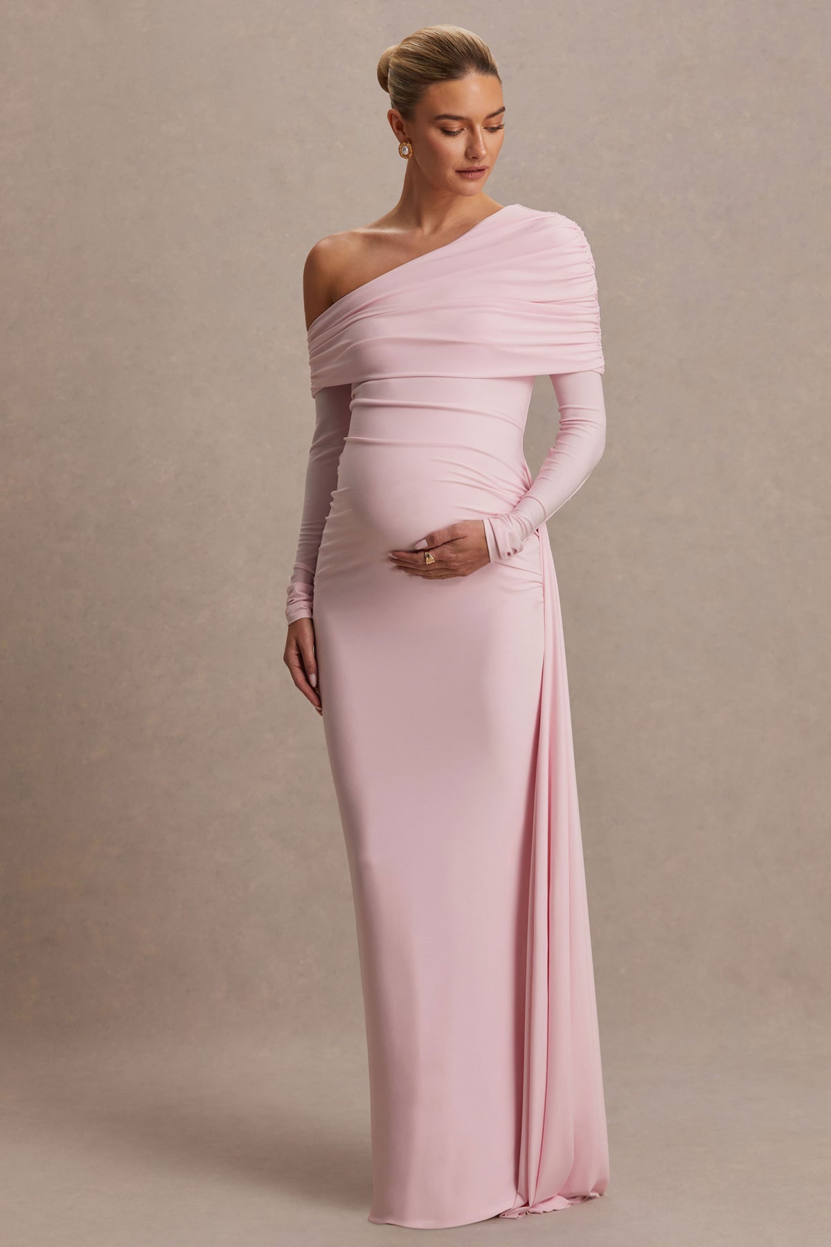 blush maternity maxi dress PinkBlush Petite Ivory Off Shoulder Maternity Maxi Dress