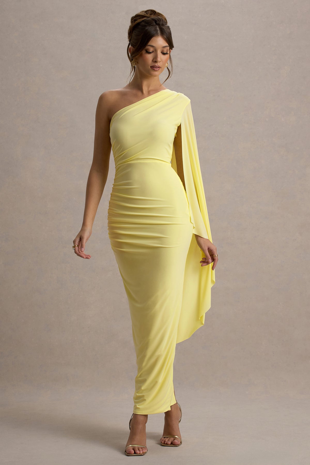 yellow club dress French Women Yellow Sexy Club Vacation Slip Short Dress 2024 Summer Fashion Elegant Backless Ruffle Edge Irregular Pleated Dress