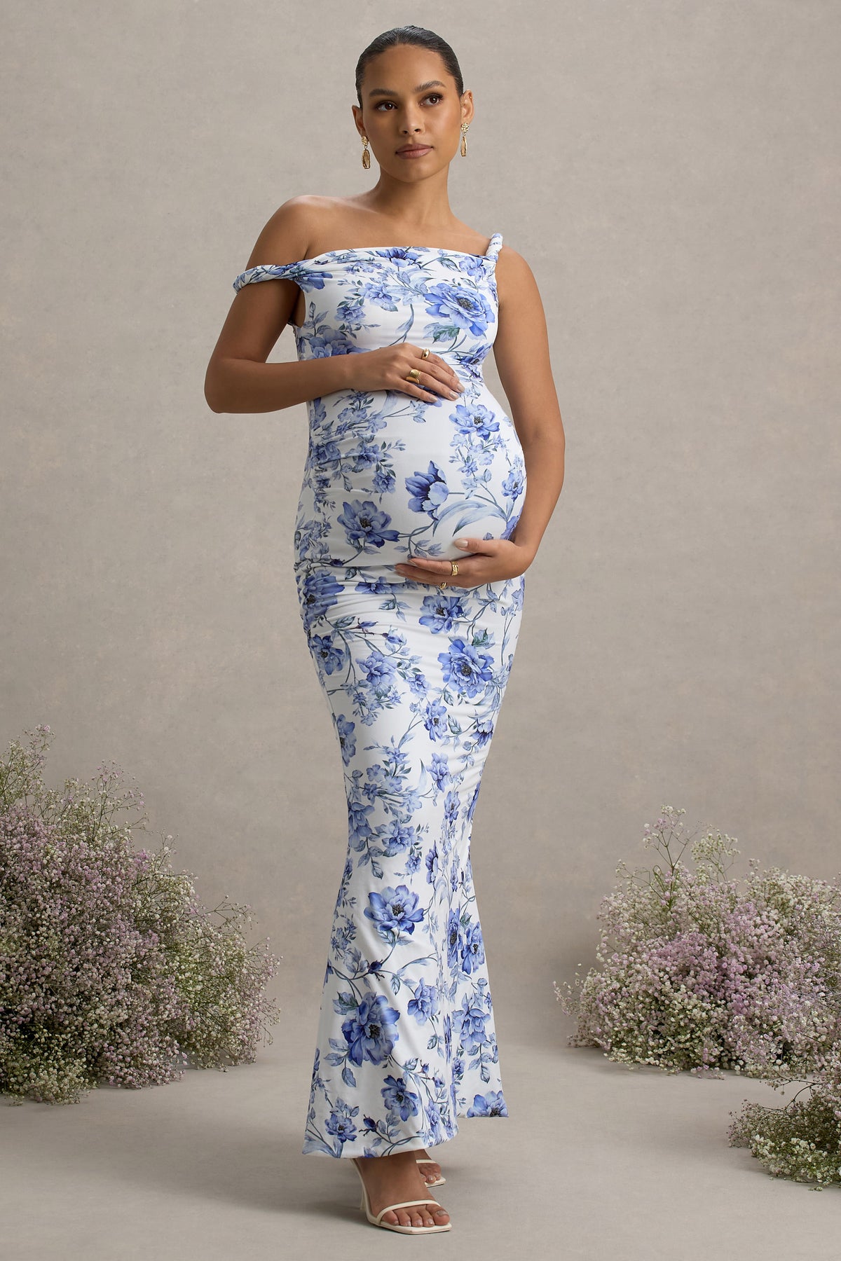 lita twisted asymmetric maxi dress Lita | Powder BLUE Twisted Asymmetric Maxi Dress