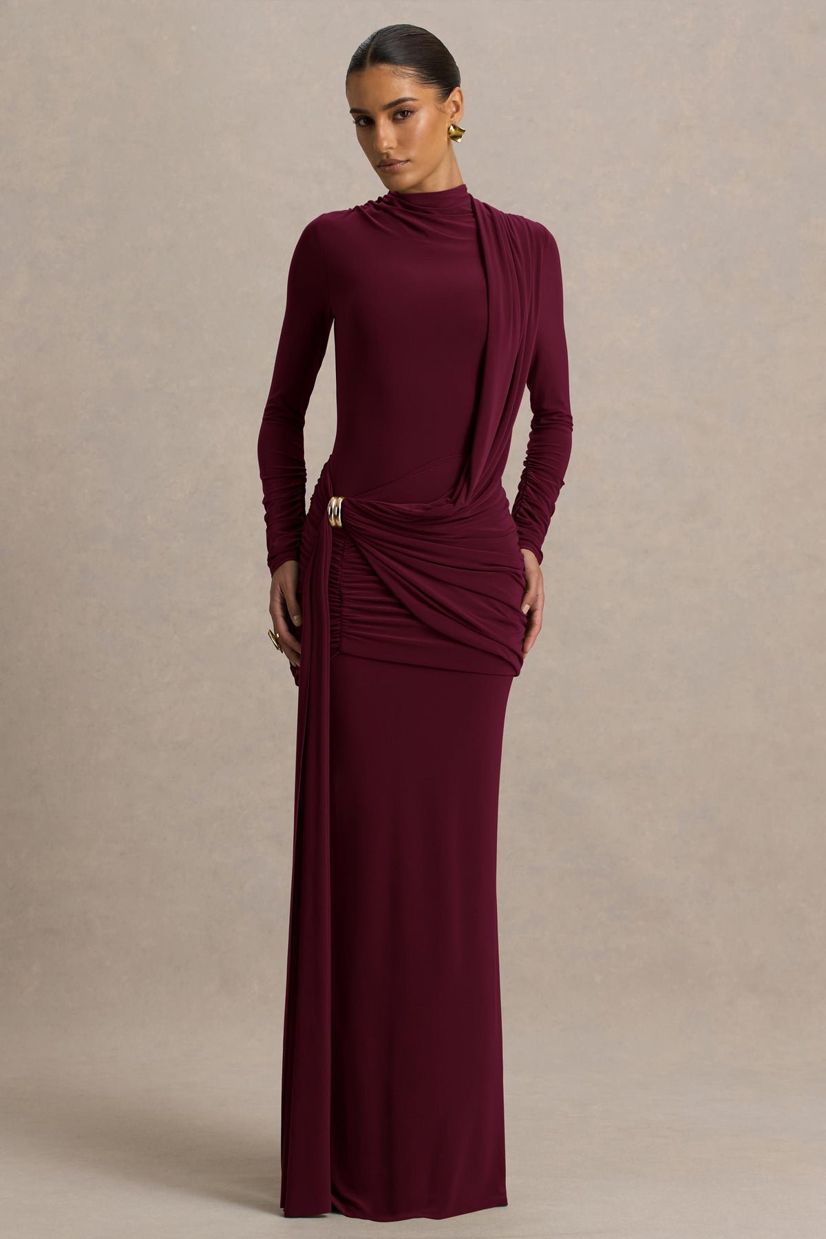 wrap maxi dress burgundy Wendy Wrap Maxi Dress - Burgundy