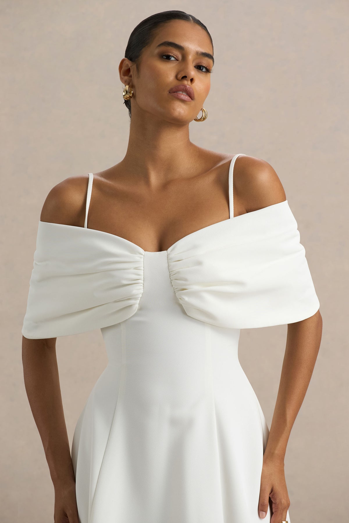 white midi bardot dress Doen Bardot Dress zory mory