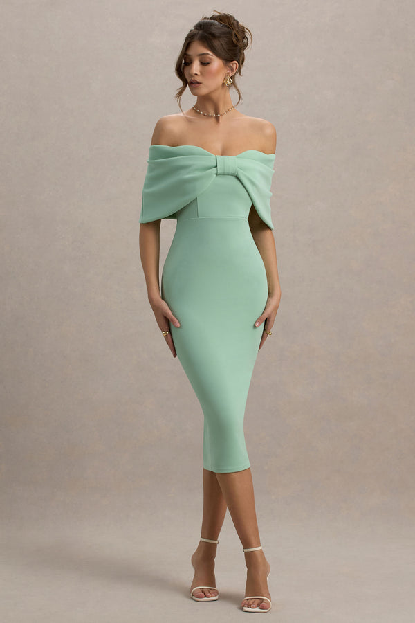 club l sage green dress Melia | SAGE Lace Scoop-Neck Midi Dress