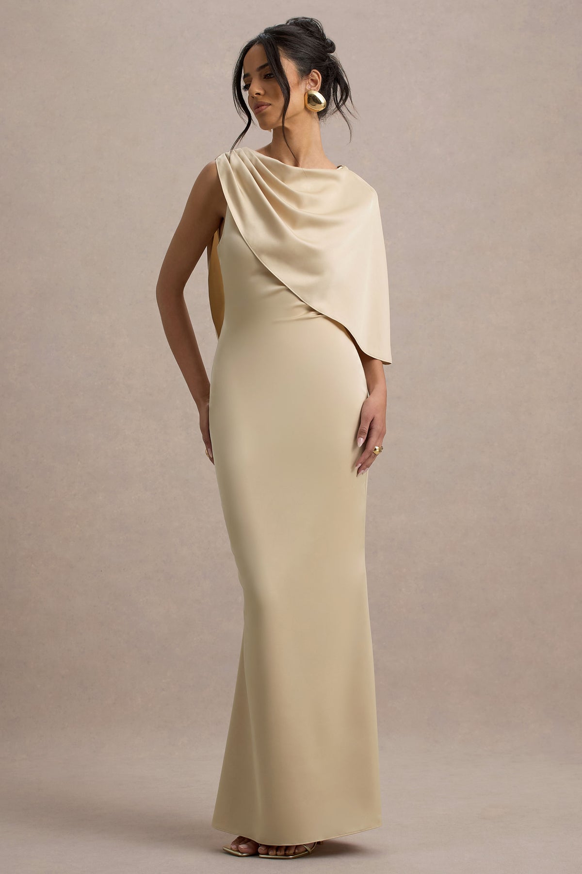 club l london one shoulder dress Club L London Tall sequin one shoulder midi dress in navy