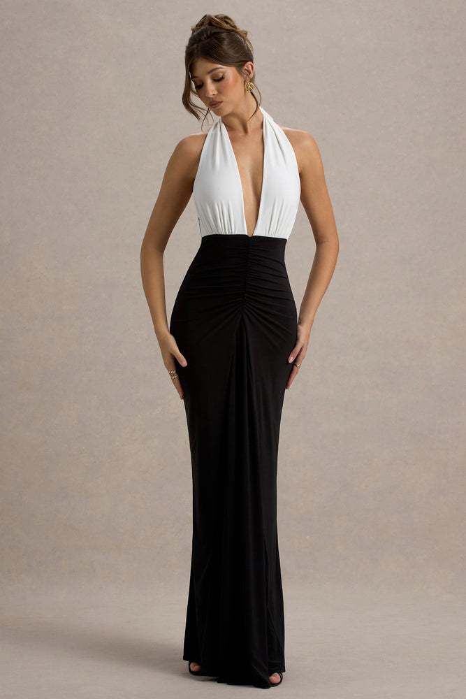 payton floral asymmetric neck maxi dress Elie Tahari Payton Floral Silk Maxi Dress